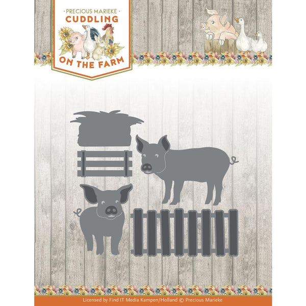 Find It Trading Precious Marieke Dies - Piglets, Cuddling On The Farm Collection*