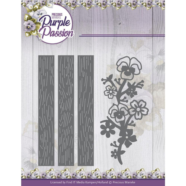 Find It Trading Precious Marieke Die - Purple Passion - Fence  with Pansies