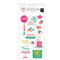 Pink Paislee Embossed Puffy Stickers 11 pack  - And Many More