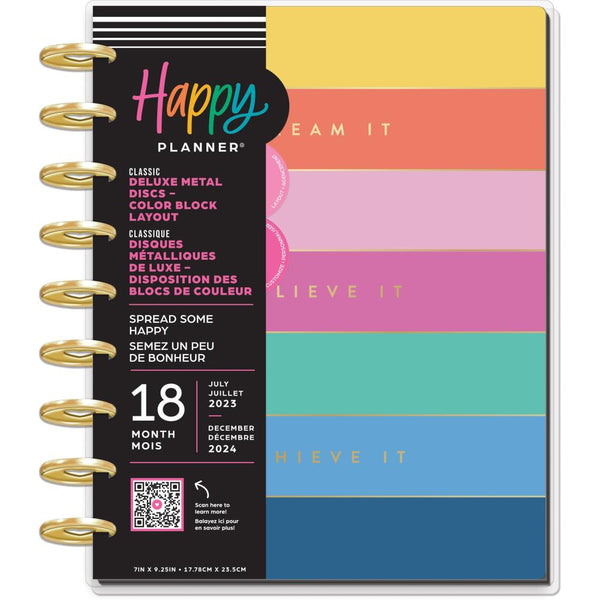 Happy Planner Classic 12-Month Planner HPG Spread Some Happy;July '23-Dec. '24*