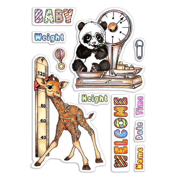 Ciao Bella Stamping Art Clear Stamps 4"X6" - Baby Height & Weight