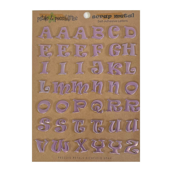 Scrap Metal Petals & Possibilities Self Adhesive Mini Letters - Purple