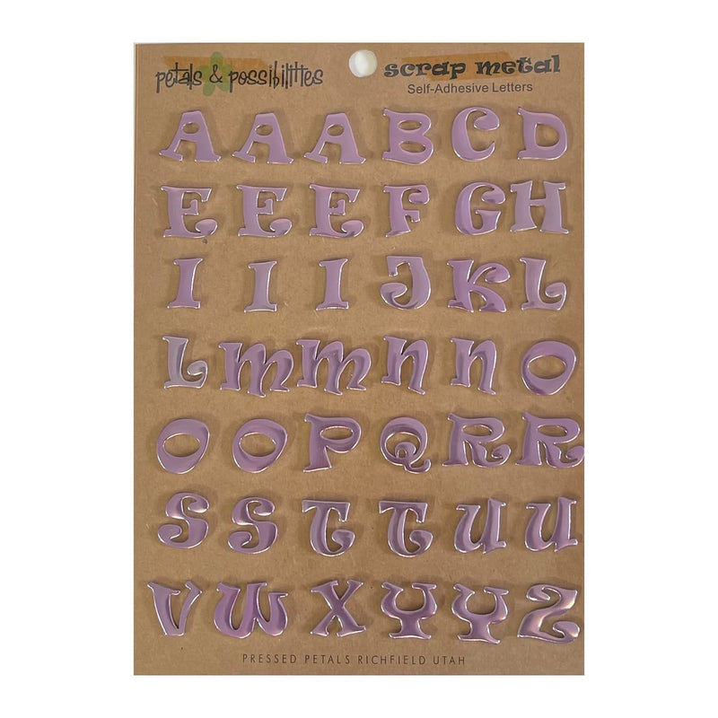 Scrap Metal Petals & Possibilities Self Adhesive Mini Letters - Purple