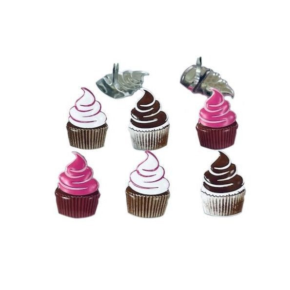 ^Eyelet Outlet Shape Brads 12 pack - Swirl Cupcake^