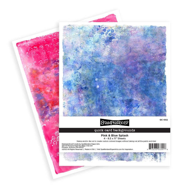 Stampendous Quick Card Backgrounds: Pink & Blue Splash*