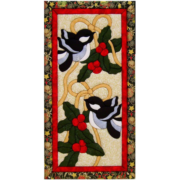 Quilt-Magic No Sew Wall Hanging Kit - Chickadees and Holly