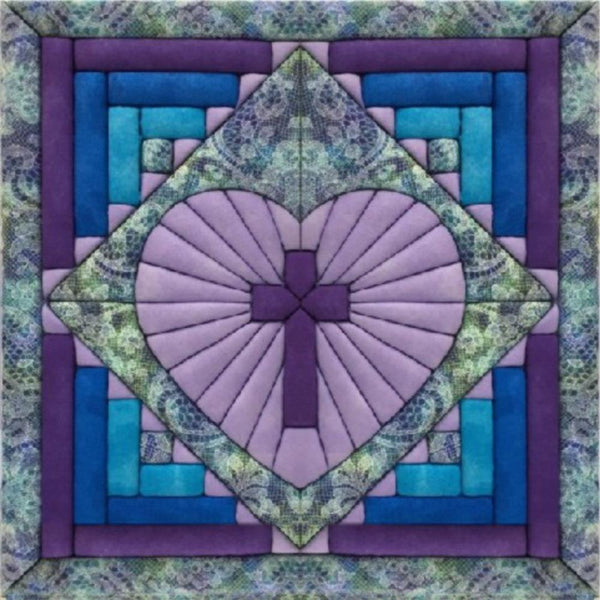 Quilt-Magic No Sew Wall Hanging Kit - Cross In Heart