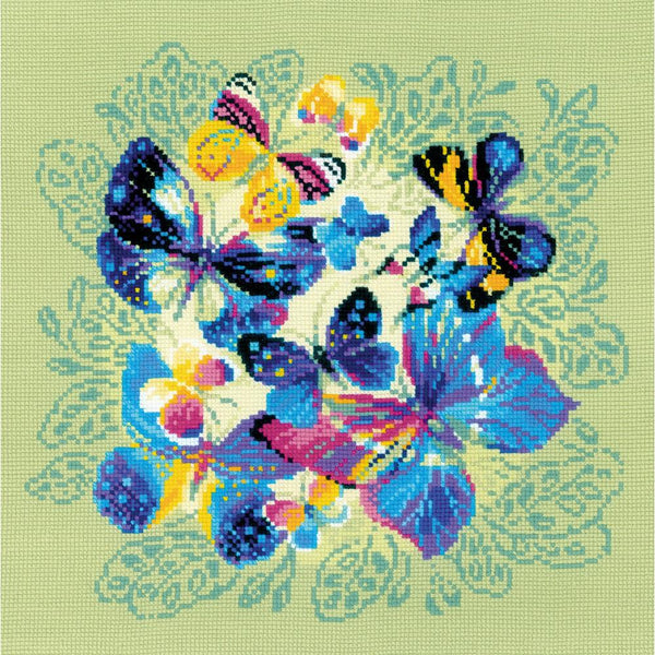 RIOLIS Counted Cross Stitch Kit 15.75"x 15.75" - Bright Butterflies (10 Count)*