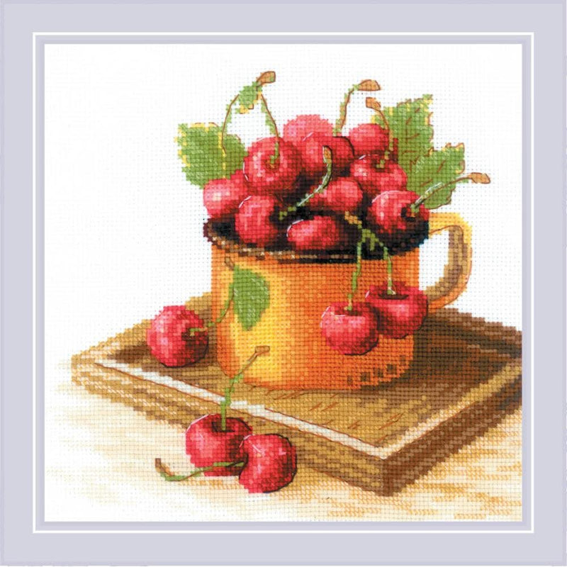 RIOLIS Counted Cross Stitch Kit 7.75"X7.75" Ripe Cherry (14 Count)*