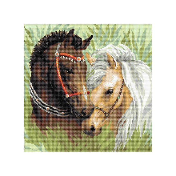 RIOLIS Diamond Mosaic Embroidery Kit 15.75"X15.75" - Pair of Horses*