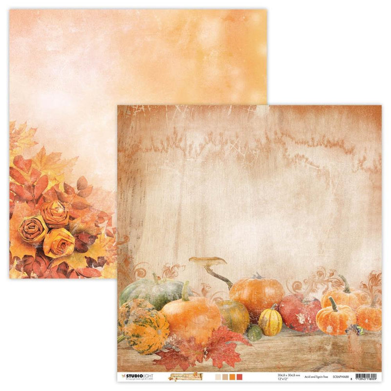 Studio Light Wonderful Autumn Double-Sided Cardstock 12in x 12in - NR. 88*