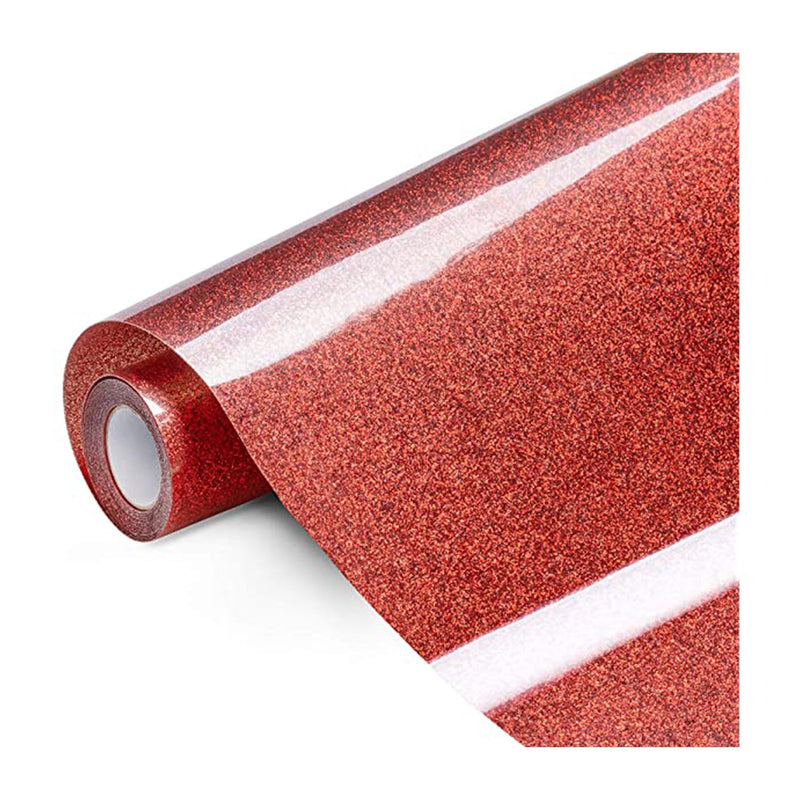 Poppy Crafts 10"x5' Heat Transfer Glitter Vinyl - Red