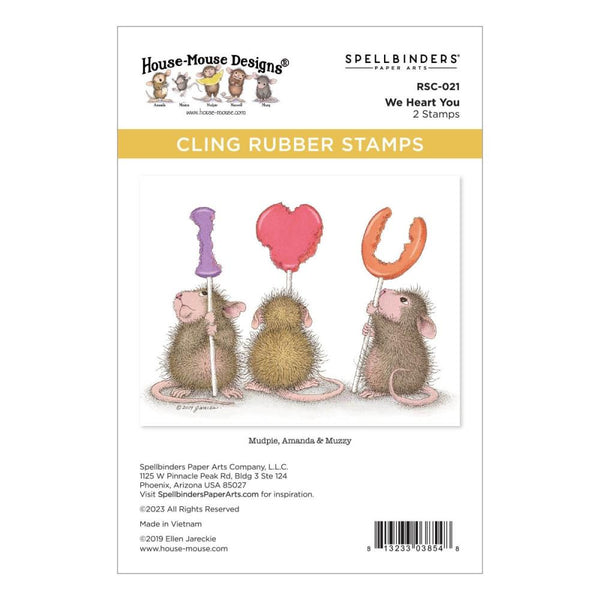 House Mouse Cling Rubber Stamp We Heart You