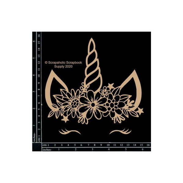 Scrapaholic Laser Cut Chipboard 1.8mm Thick - Unicorn Face, 3 pack, 6in x 5in  And 1.5in