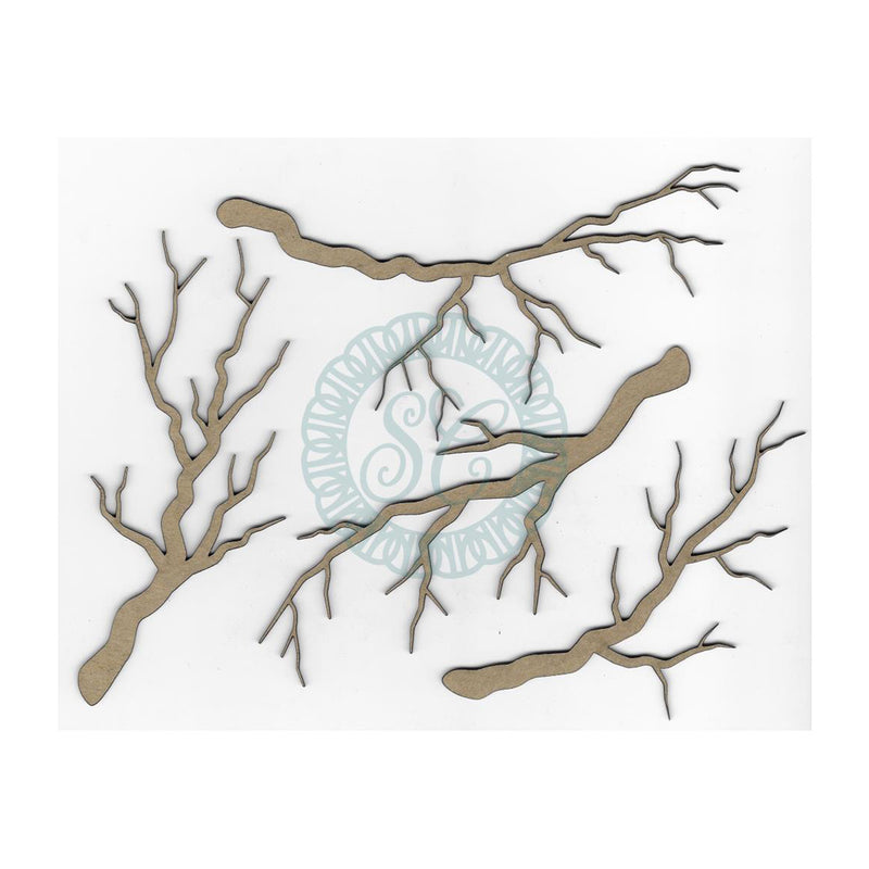 Scrapaholics Laser Cut Chipboard 2mm Thick Winter Branches, 4/Pkg, 4"-5"X2.5"
