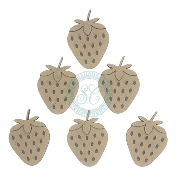 Scrapaholics Laser Cut Chipboard 2mm Thick Strawberry Style #2, 12 pack 1.25" To 1"*