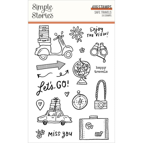 Simple Stories Safe Travels Photopolymer Clear Stamps