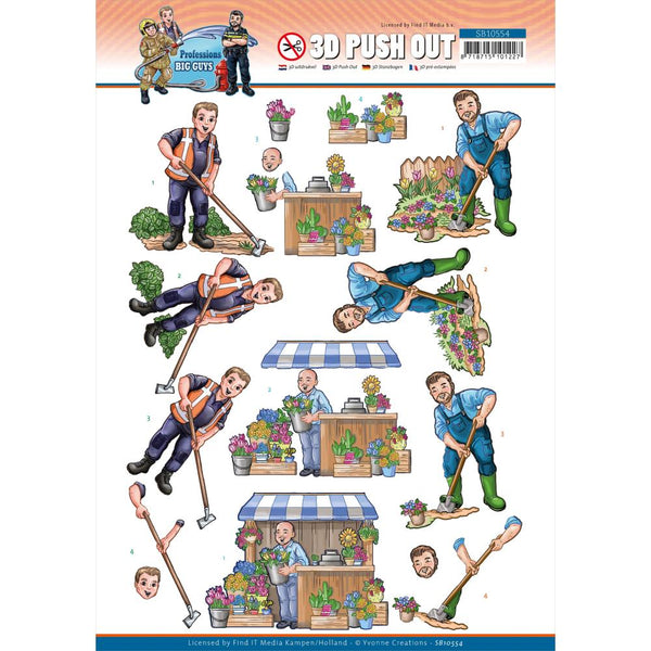 Find It Trading Yvonne Creations Punchout Sheet - Gardener, Big Guys Professions