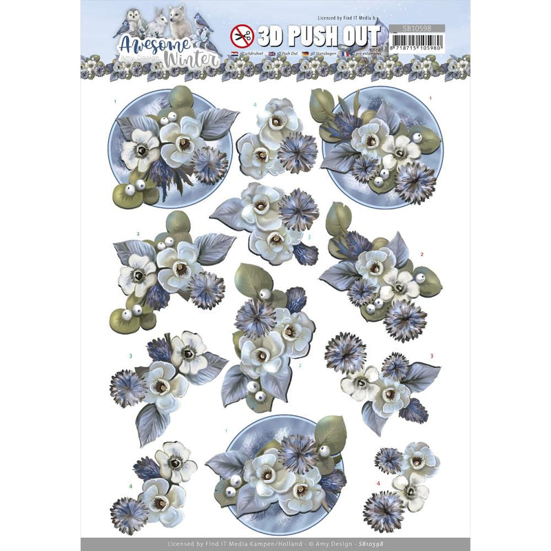 Find It Trading Amy Design Punchout Sheet - Winter Flowers, Awesome Winter