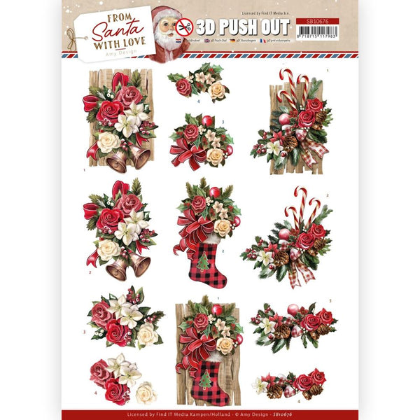 Find It Trading Amy Design Punchout Sheet - Red Bow, From Santa  with  Love Collection