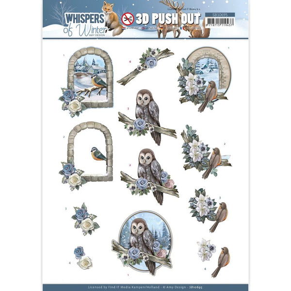 Find It Trading Amy Design Punchout Sheet - Whispers Of Winter - Winter Birds*