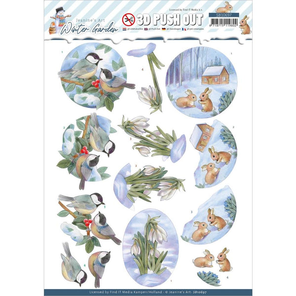 Find It Trading Jeanine's Art Punchout Sheet - Winter Garden - Snow Drop