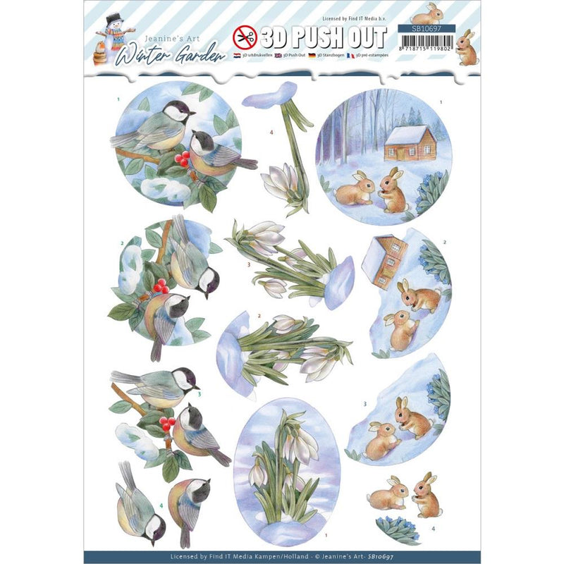 Find It Trading Jeanine's Art Punchout Sheet - Winter Garden - Snow Drop*