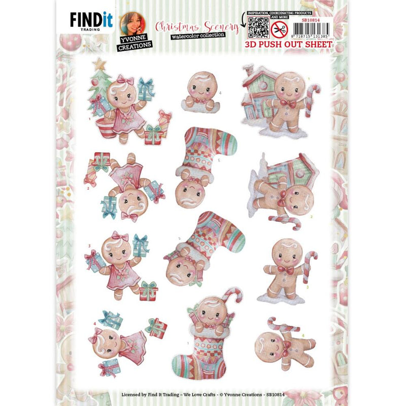 Find It Trading Yvonne Creations 3D Punchout Sheet Gingerbread, Christmas Scenery