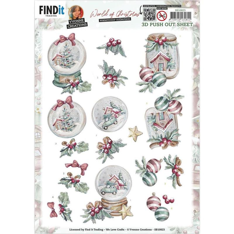 Find It Trading Yvonne Creations 3D Push Out Sheet Christmas Globe, World Of Christmas