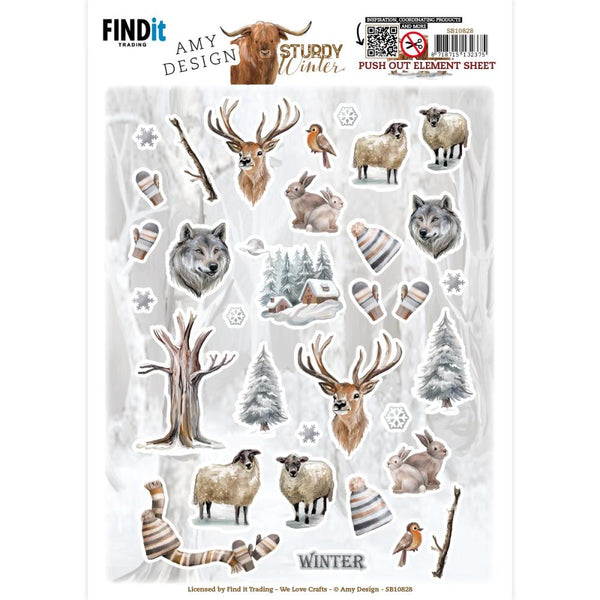 Find It Trading Amy Design Push Out Sheet Small Elements, Sturdy Winter