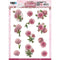 Find It Trading Amy Design 3D Push Out Sheet Dahlia, Pink Florals