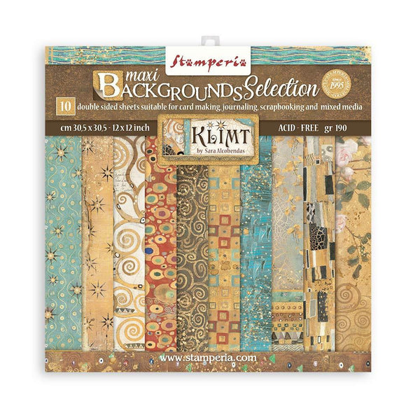 Stamperia Backgrounds Double-Sided Paper Pad 12"x12" 10 pack  - Klimt