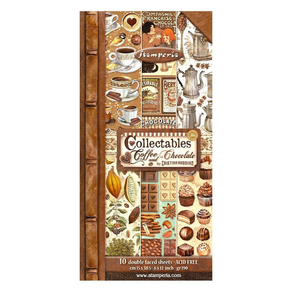 Stamperia Collectables Double-Sided Paper 6"x 12" 10/Pkg - Coffee And Chocolate