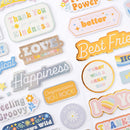 Jen Hadfield Flower Child Thickers Stickers 47 pack Phrase  with Silver Holographic Foil*