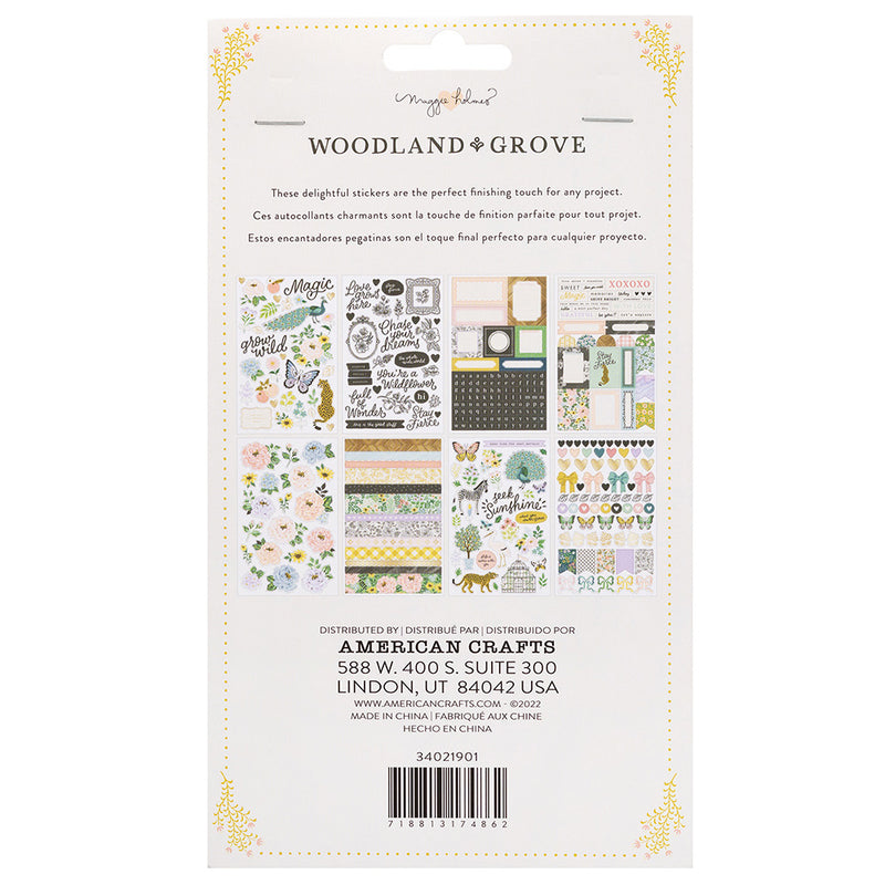 Maggie Holmes Woodland Grove Sticker Book Gold Foil Accents 296 pack