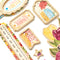 BoBunny - Time & Place Collection - Layered Chipboard Stickers with Gold Glitter, 9 pieces set