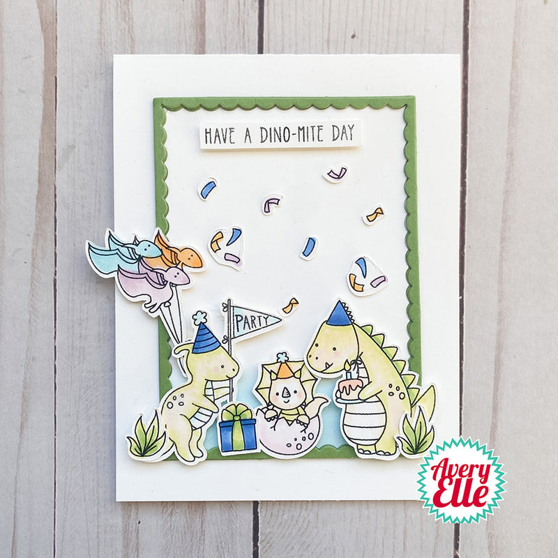 Avery Elle Clear Stamp Set 4"X6" - Dino-Mite Day
