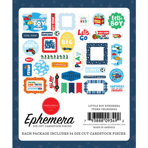 Carta Bella Cardstock Ephemera - 34 pack  Icons - Little Boy