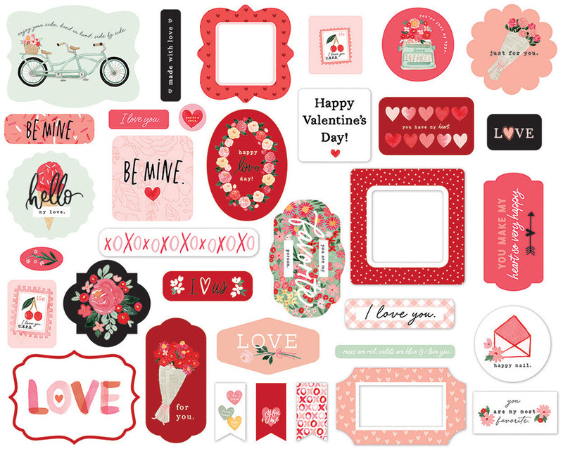 Carta Bella Cardstock Ephemera 33 pack - Icons, My Valentine