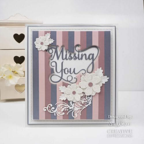 Creative Expressions Craft Dies By Sue Wilson - Noble Shadowed Sentiment Collection - Missing You*