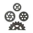 Tim Holtz Idea-Ology - Metal Industrial Gears 1.5" To 3" 4 pack - Antique Nickel
