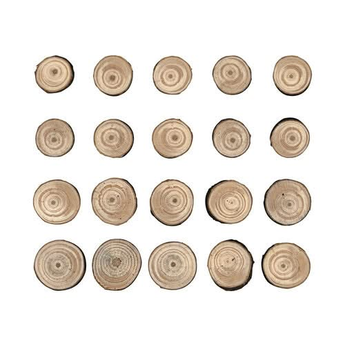 Tim Holtz Idea-Ology Wood Slices 15 pack - Natural Raw Edge 1" To 1.25"