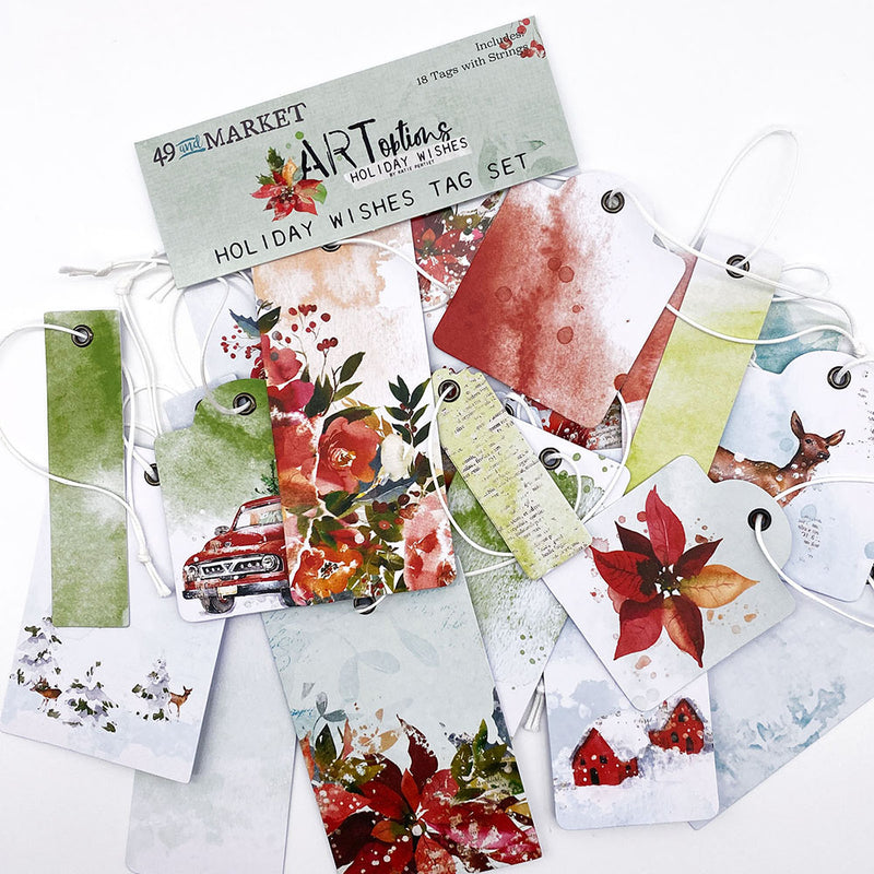 49 And Market ARToptions 18 Pack - Holiday Wishes Tag Set*