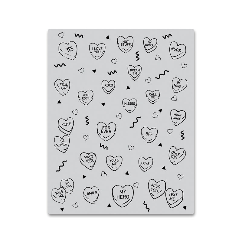 Hero Arts Cling Stamps 4.5in x 5.75in - Candy Hearts Peek-A-Boo*