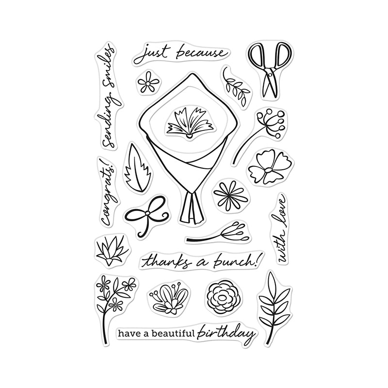 Hero Arts Clear Stamps 4in x 6in - Flower Bouquet Pieces*