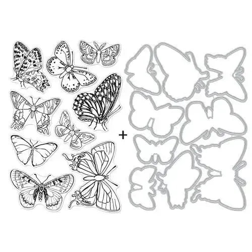 Hero Arts Clear Stamp & Die Combo - Beautiful Butterflies