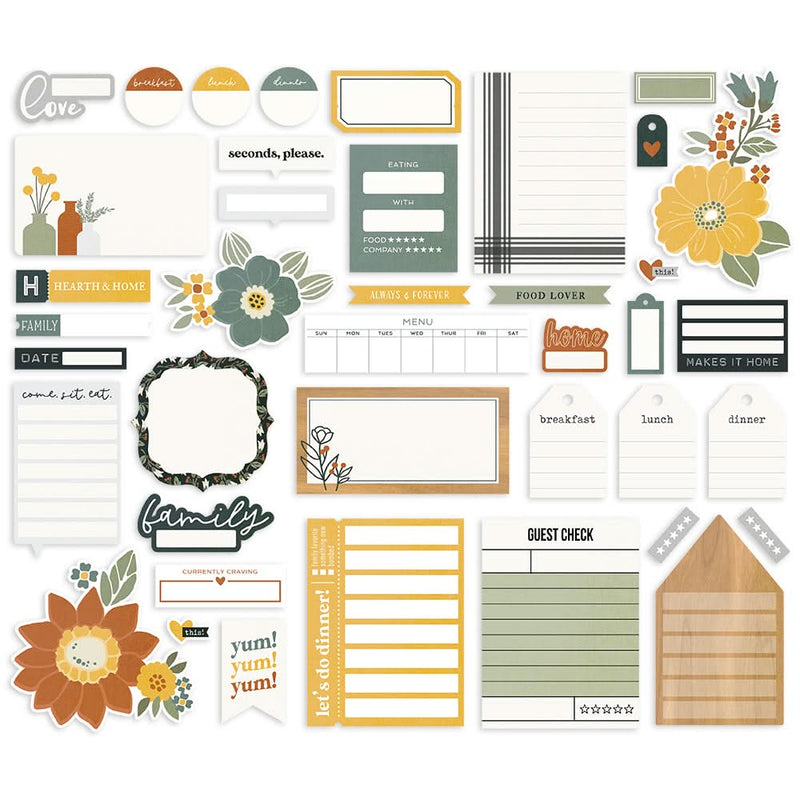 Simple Stories Hearth & Home Bits & Pieces Die-Cuts 40 pack - Journal*
