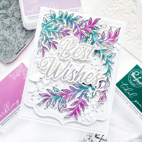 Pinkfresh Studio cling rubber background stamp Mixed Blooms*