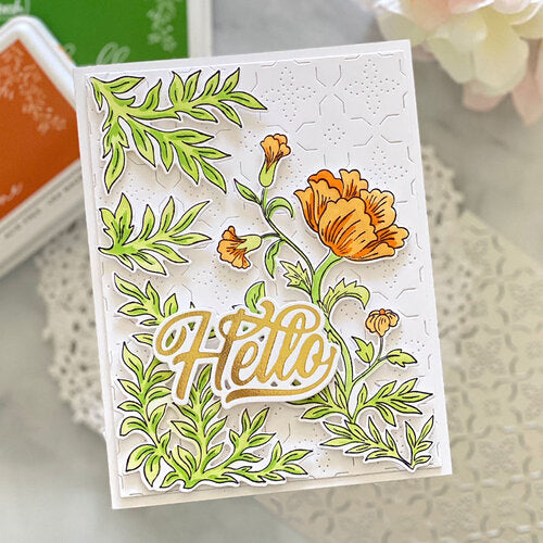 Pinkfresh Studio cling rubber background stamp Mixed Blooms
