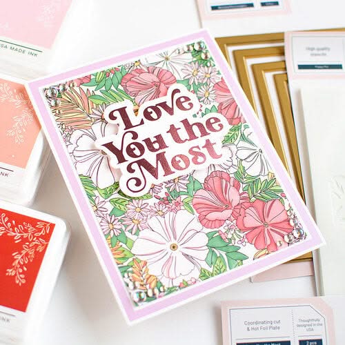 Pinkfresh Studio hot foil plate & die set Love You The Most*